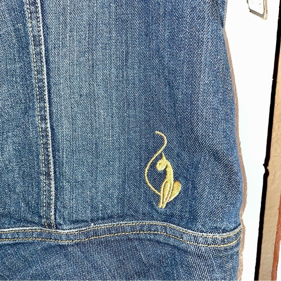 VINTAGE Baby Phat Blue Denim Vest with Gold Accents - Picture 3 of 5